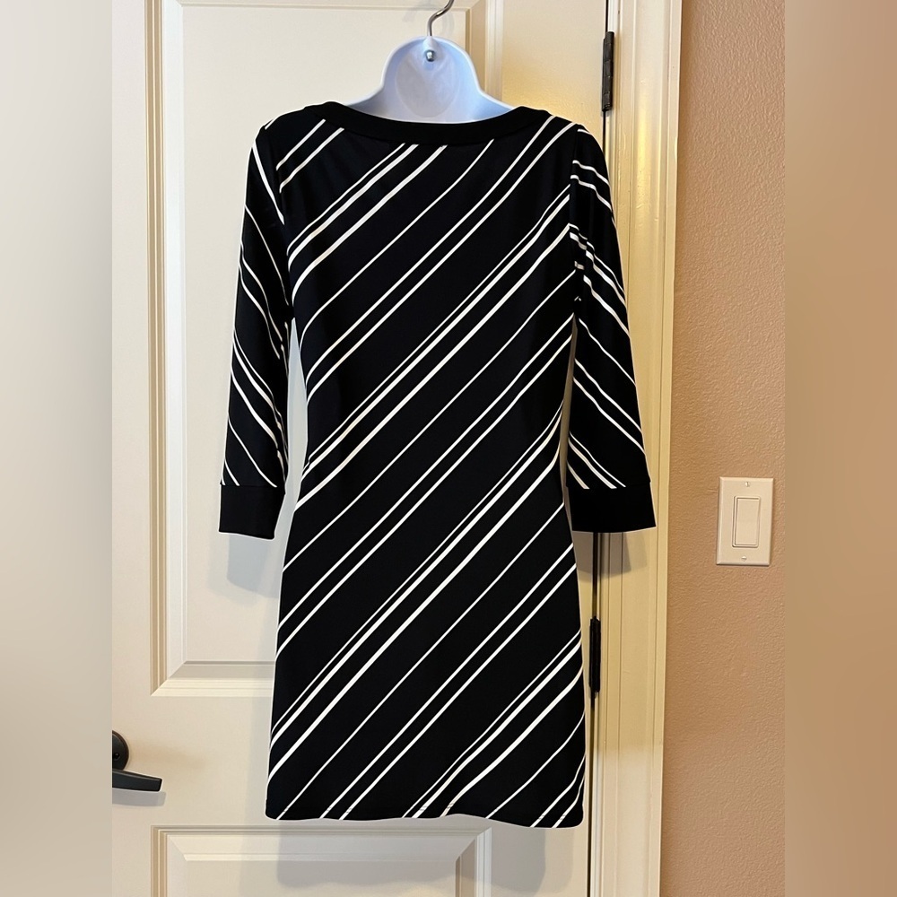 WHBM Black and White Striped Dress - Picture 2 of 7